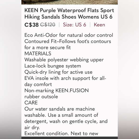 KEEN Waterproof Hiking Sandals Sports Shoes Women US 6 - Picture 12 of 12